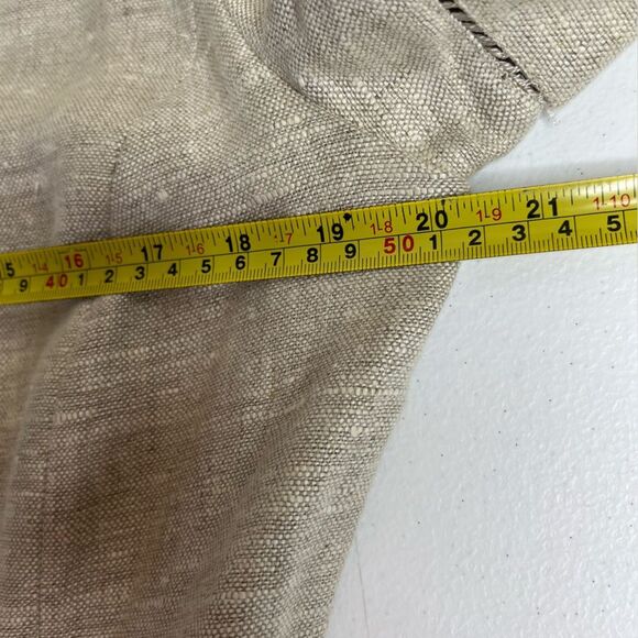 Vintage Marie St Claire Linen Button Front Neutral Tan Sheath Dress Women 12 - Picture 9 of 12